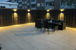 Hot C-Wood Schutting composiet Stijl antraciet met antraciet aluminium frame (180 x 93 cm)