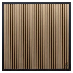 Discount Elephant Schutting composiet Stripes co-ex Oak en Black met zwart kader (180 x 180 cm)