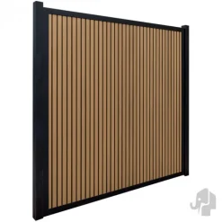 Discount Elephant Schutting composiet Stripes co-ex Oak en Black met zwart kader (180 x 180 cm)