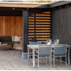 New TrendHout Schutting Douglas - Louvre verticaal zwart (84,4 x 220 cm) module A