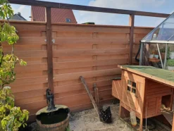 Sale Elephant Schutting hardhout keruing Timber recht 15L rvs (180 x 180 cm) v-groef schermdikte 3,9 cm