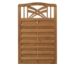 Hot Plus Danmark Schutting met doorkijk - Rondo toog teak geverfd (90 x 142/146 cm)