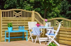 Outlet Plus Danmark Schutting met doorkijk - Rondo toog groen geimpregneerd (180 x 142/150 cm)