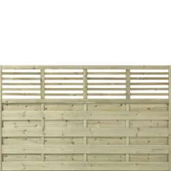 Sale Plus Danmark Schutting met doorkijk vuren - Newline recht groen geimpregneerd (180 x 110 cm) geschaafd