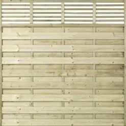 Hot Plus Danmark Schutting met doorkijk vuren - Newline recht groen geimpregneerd (180 x 180 cm) geschaafd