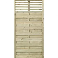 Outlet Plus Danmark Schutting met doorkijk vuren - Newline recht groen geimpregneerd (90 x 180 cm) geschaafd