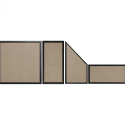 C-Wood Schutting Sereno Textileen Sahara Weave - Zwart aluminium kader (90 x 180/93 cm)