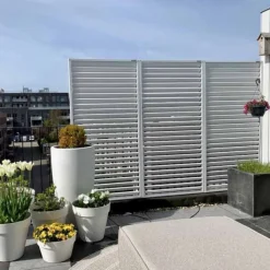 Best Elephant Schutting shutter hardhout keruing met verstelbare lamellen wit (90 x 180 cm) schermdikte 6,8 cm