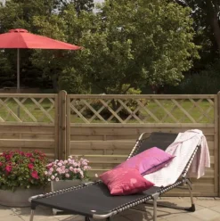 Plus Danmark Schutting vuren - Bergen recht met trellis groen geimpregneerd (180 x 150 cm)