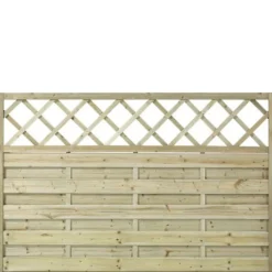 Plus Danmark Schutting vuren - Bergen recht met trellis groen geimpregneerd (180 x 120 cm)