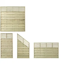 Outlet Plus Danmark Schutting vuren - serie Newline - recht groen geimpregneerd geschaafd