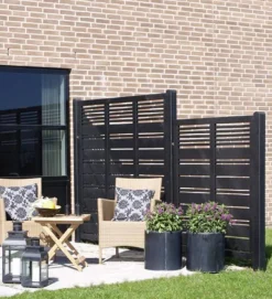 Sale Plus Danmark Schutting vuren - Silence louvre recht zwart (176 x 140 cm)