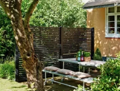 Clearance Plus Danmark Schutting vuren - Tokyo louvre recht zwart (180 x 180 cm)