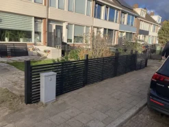 Discount Plus Danmark Schutting vuren - Tokyo louvre recht zwart (180 x 90 cm)