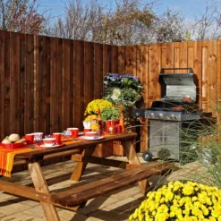 New Elephant Schutting vuren Timber recht 15L rvs bruin geimpregneerd (180 x 180 cm) schermdikte 4,7 cm