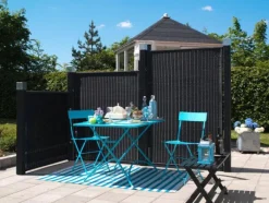 Discount Plus Danmark Schutting wicker - Trend recht zwart (115 x 110 cm)