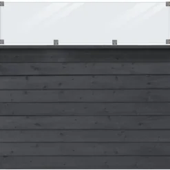 Outlet Plus Danmark Schutting zelfbouw vuren Plus Klink met glas zwart (174 x 163 cm)