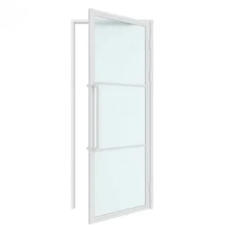 New HomingXL Stalen binnendeur met kozijn - Loft wit - Rechtsdraaiend - 83 x 211,5 cm