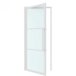 Hot HomingXL Stalen binnendeur met kozijn - Loft wit - Linksdraaiend - 83 x 201,5 cm