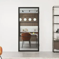 Online HomingXL Stalen binnendeur met kozijn - Loft zwart - Rechtsdraaiend - 83 x 201,5 cm