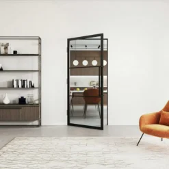 HomingXL Stalen binnendeur met kozijn - Loft zwart - Linksdraaiend - 83 x 201,5 cm