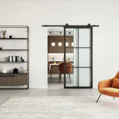 Best HomingXL Stalen schuifdeur - Loft - 6 vaks helder glas - 235 x 100 cm