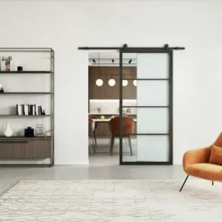 New HomingXL Stalen schuifdeur - Loft - 4 vaks helder glas - 235 x 100 cm