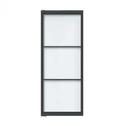 HomingXL Stalen taatsdeur - Loft zwart - 3 vaks helder glas - 83 x 211,5 cm