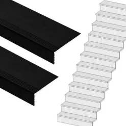 Hot Stepwood Traprenovatie set - rechte trap - 12 treden SPC toplaag Zwart