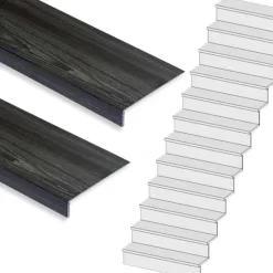 Best Stepwood Traprenovatie set - rechte trap - 12 treden SPC toplaag Antraciet