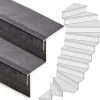 New Stepwood Traprenovatie set - 2 kwart draai - 12 treden SPC toplaag Beton zwart incl. stootborden