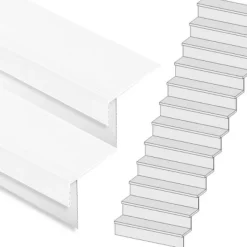 Discount Stepwood Traprenovatie set - rechte trap - 14 treden SPC toplaag Wit incl. stootborden