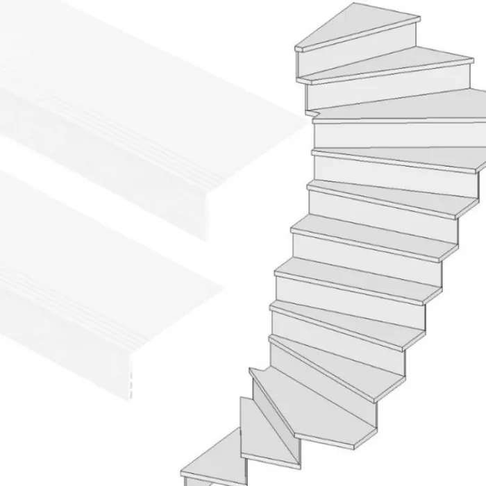New Stepwood Traprenovatie set - 2 kwart draai - 14 treden SPC toplaag Wit