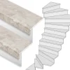Outlet Stepwood Traprenovatie set - 2 kwart draai - 12 treden SPC toplaag Beton Taupe incl. witte stootborden