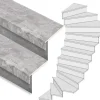 Sale Stepwood Traprenovatie set - 2 kwart draai - 15 treden SPC toplaag Beton grijs incl. stootborden