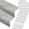 Discount Stepwood Traprenovatie set - 1 kwart draai - 16 treden SPC toplaag Beton grijs incl. stootborden