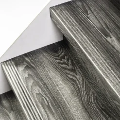 Outlet Stepwood Traprenovatie set - 2 kwart draai - 14 treden SPC toplaag Antraciet incl. stootborden