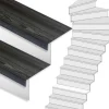 Stepwood Traprenovatie set - 1 kwart draai - 12 treden SPC toplaag Antraciet incl. witte stootborden