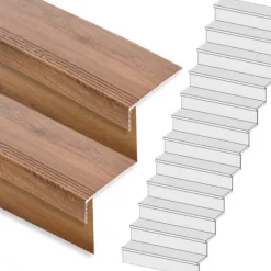 Stepwood Traprenovatie set - rechte trap - 16 treden SPC toplaag Bruin eiken incl. stootborden