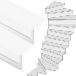 New Stepwood Traprenovatie set - 2 kwart draai - 16 treden SPC toplaag Wit incl. stootborden