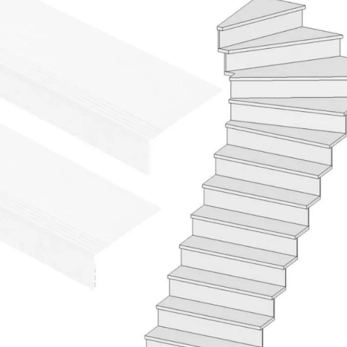 Hot Stepwood Traprenovatie set - 1 kwart draai - 12 treden SPC toplaag Wit