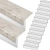New Stepwood Traprenovatie set - rechte trap - 13 treden SPC toplaag Beton Taupe incl. witte stootborden