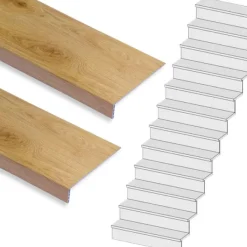Stepwood Traprenovatie set - rechte trap - 16 treden SPC toplaag Licht eiken