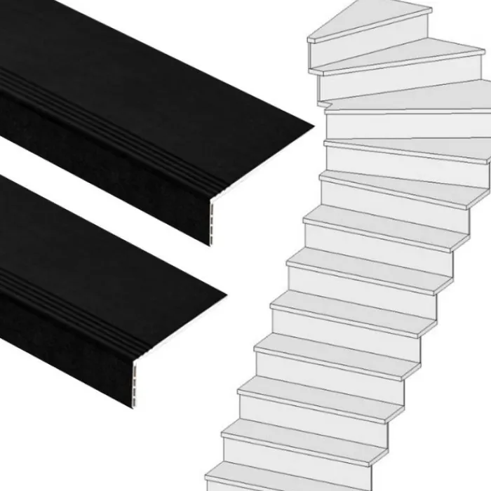 Hot Stepwood Traprenovatie set - 1 kwart draai - 12 treden SPC toplaag Zwart