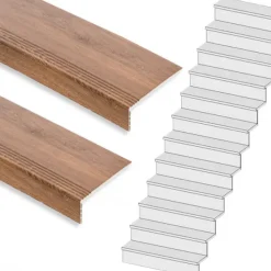 Hot Stepwood Traprenovatie set - rechte trap - 15 treden SPC toplaag Bruin eiken