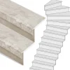 Clearance Stepwood Traprenovatie set - 1 kwart draai - 16 treden SPC toplaag Beton Taupe incl. stootborden