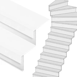 Online Stepwood Traprenovatie set - 1 kwart draai - 12 treden SPC toplaag Wit incl. stootborden