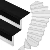 Online Stepwood Traprenovatie set - 2 kwart draai - 14 treden SPC toplaag Zwart incl. witte stootborden