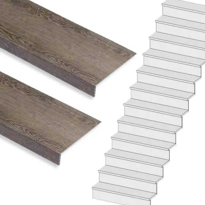 Discount Stepwood Traprenovatie set - rechte trap - 16 treden SPC toplaag Verweerd eiken