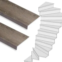 Discount Stepwood Traprenovatie set - 2 kwart draai - 16 treden SPC toplaag Verweerd eiken